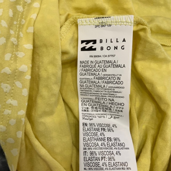 NWT Billabong Vibrant Yellow Printed Dress - Picture 9 of 9